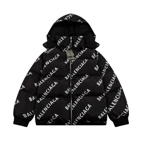 Balenciaga Classic Full Logo Double sided Wearable Down Cotton Jacket