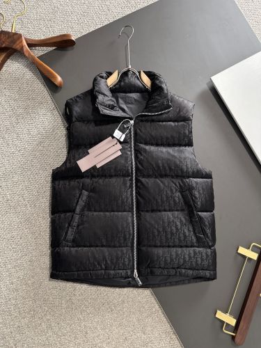 Dior Classic Versatile Logo Jacquard Dark Pattern Down Vest