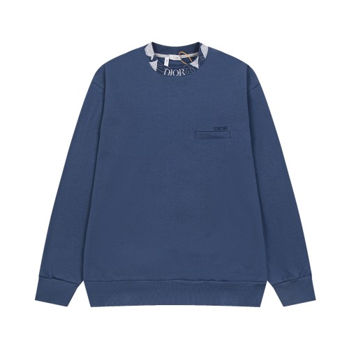 Dior New Fashion Collar Pattern Embroidered Round Neck Sweatshirt Unisex Casual Sweatshirt