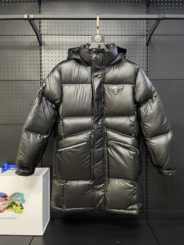 Prada Classic Triangle Goose Down Medium length Coat