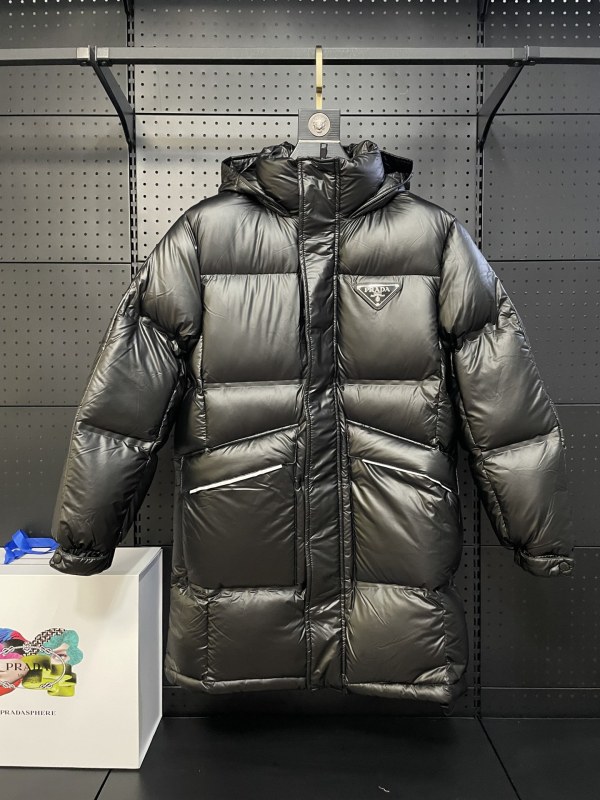 Prada Classic Triangle Goose Down Medium length Coat