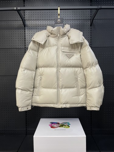 Prada Classic Minimally Pressed Short Down Jacket