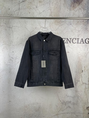 Balenciaga New Classic Hot Diamond Letter Denim Jacket Coat