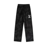 Louis Vuitton Unisex Classic Embroidered Logo Wash Wide Leg Pants