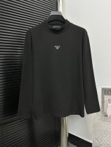 Prada New Simple Triangle Logo Velvet Long Sleeve Undercoat