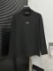 Prada New Simple Triangle Logo Velvet Long Sleeve Undercoat