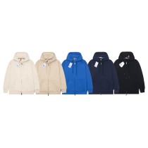 Burberry Fashion 3D Embroidered Zipper Hoodie Couple's Casual Loose Sweatshirt