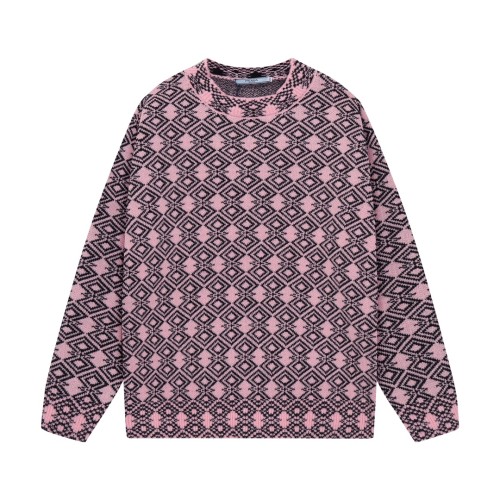 Prada New Fashion Triangle Logo Pattern Jacquard Sweater