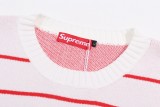 Supreme New Line Letter Splicing Round Neck Wool Sweater