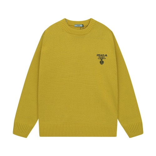Prada New Simple Letter Logo Jacquard Round Neck Sweater