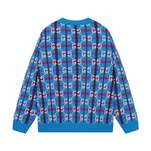 Gucci Classic Checkered Double G Cardigan Wool Sweater