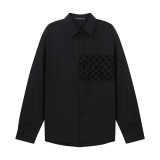 Louis Vuitton Classic Splicing Dark Pattern Logo Shirt