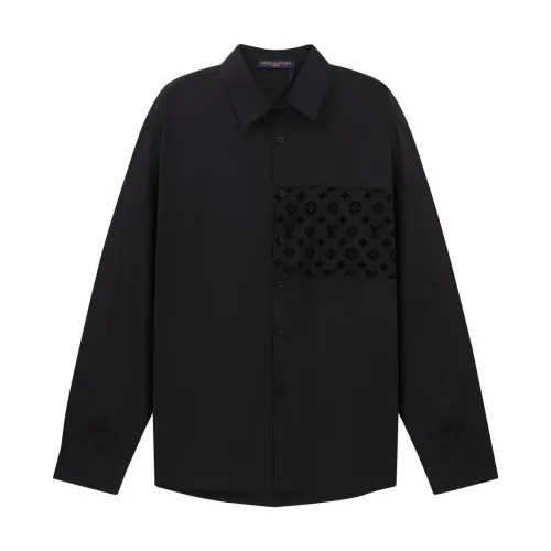 Louis Vuitton Classic Splicing Dark Pattern Logo Shirt