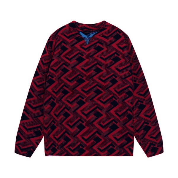 Prada New Fashion Triangle Logo Pattern Jacquard Sweater