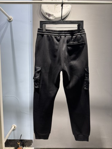 Prada New Leather Logo Double Pocket Casual Pants
