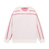 Supreme New Line Letter Splicing Round Neck Wool Sweater