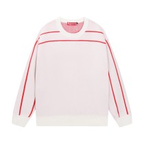 Supreme New Line Letter Splicing Round Neck Wool Sweater