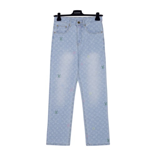 Louis Vuitton x Tyler New Unisex Embroidered Candy Presbyopia Jeans