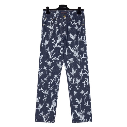 Louis Vuitton New Unisex Full Wheat Ear Leaf Jacquard Jeans