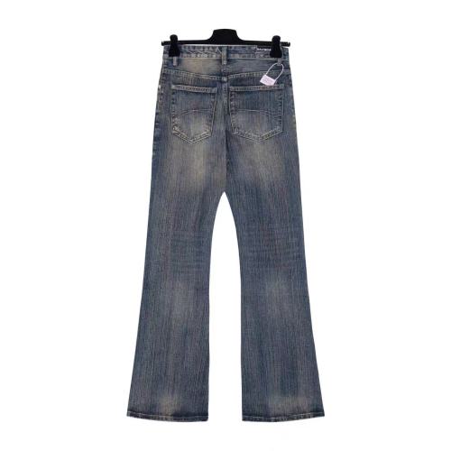 Balenciaga New Classic Vertical Pattern Micro Pull Wash Water Denim Jeans