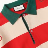 Gucci New Classic Color Double G Embroidered Polo Knitted Sweater