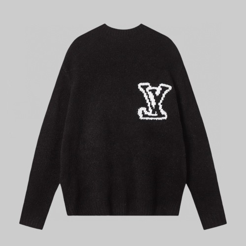Louis Vuitton New Classic Logo Jacquard Round Neck Wool Sweater