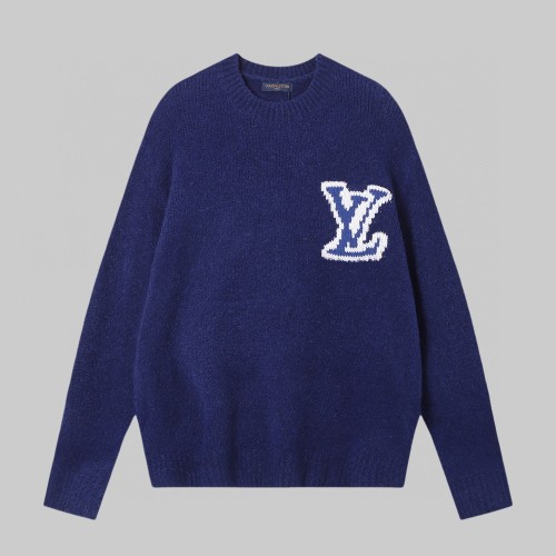 Louis Vuitton New Classic Logo Jacquard Round Neck Wool Sweater