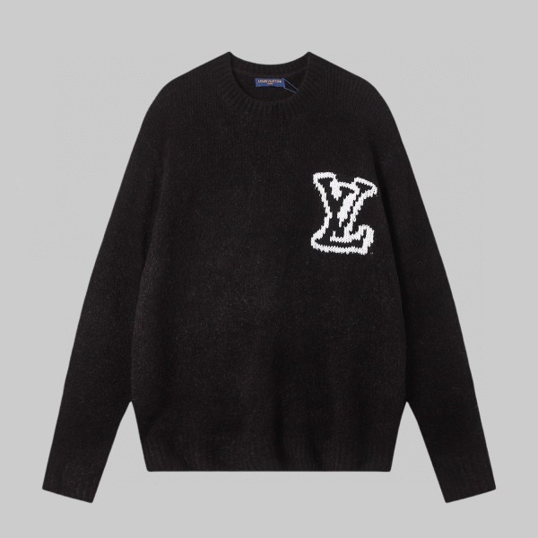 Louis Vuitton New Classic Logo Jacquard Round Neck Wool Sweater
