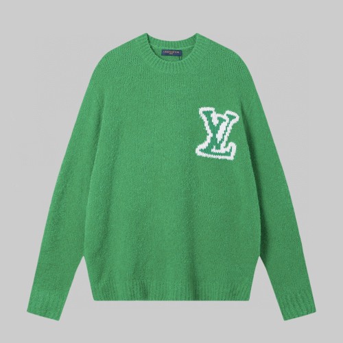 Louis Vuitton New Classic Logo Jacquard Round Neck Wool Sweater