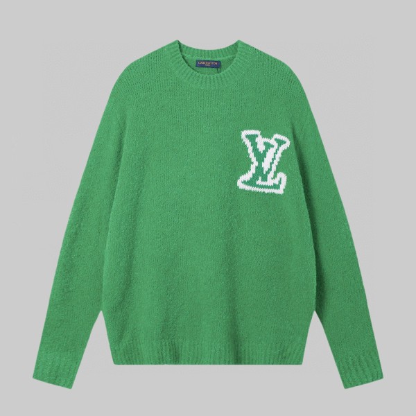 Louis Vuitton New Classic Logo Jacquard Round Neck Wool Sweater