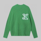 Louis Vuitton New Classic Logo Jacquard Round Neck Wool Sweater
