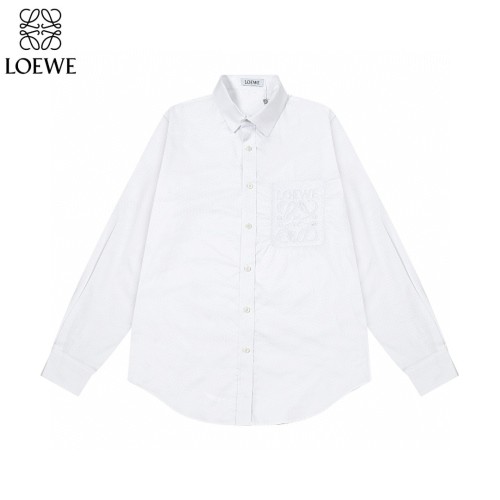 Loewe New 3D Embroidered Logo Casual Long Sleeve Shirt
