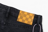 Louis Vuitton New Gradient Printed Large Logo Black Washed Straight leg Jeans
