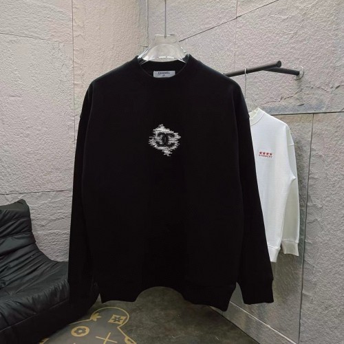 Chanel Couple's New Small Double C Letter Embroidered Round Neck Hoodie