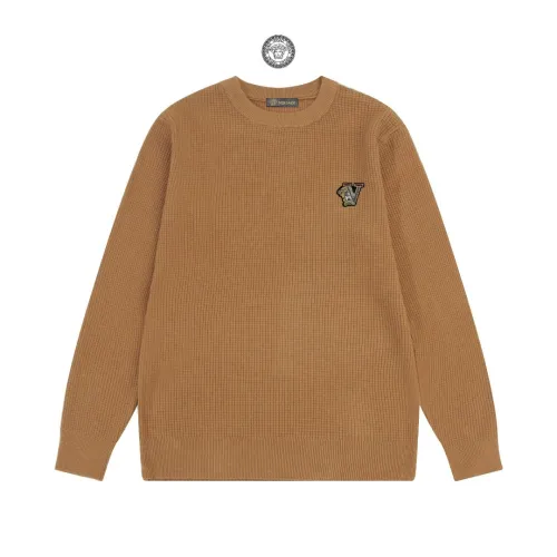 Versace Unisex Classic Basic Style Casual Waffle Sweater