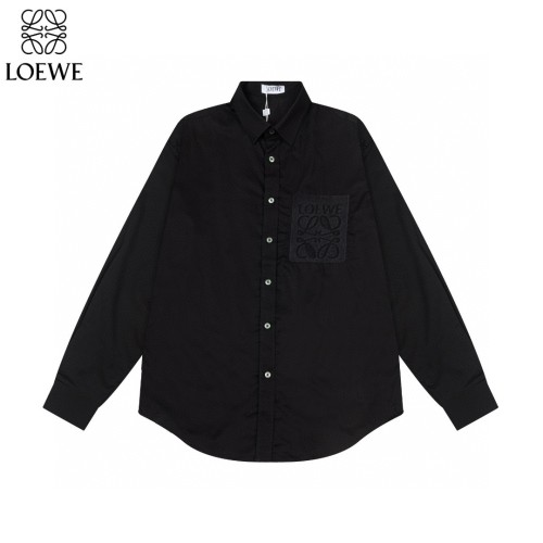 Loewe New 3D Embroidered Logo Casual Long Sleeve Shirt