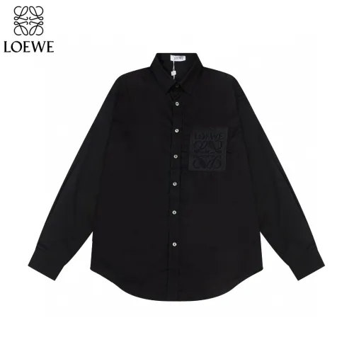 Loewe New 3D Embroidered Logo Casual Long Sleeve Shirt