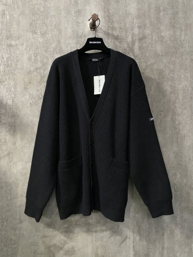 Balenciaga Classic New Offset Logo Knitted Cardigan Sweater