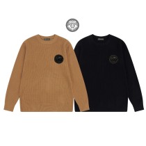 Versace Unisex Classic Basic Style Casual Waffle Sweater