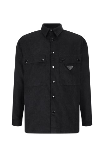 Prada New Classic Triangle Logo Corduroy Shirt Jacket