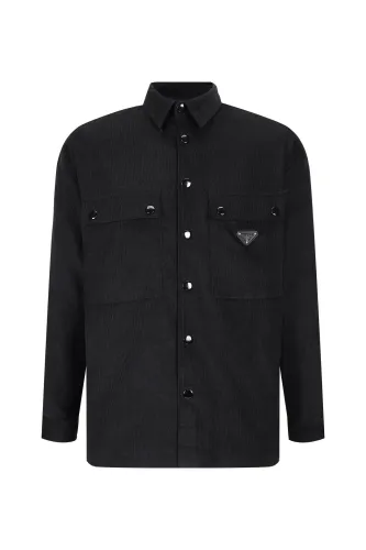 Prada New Classic Triangle Logo Corduroy Shirt Jacket