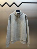 Dior New Couple Embroidered Logo Half Zipper Hoodie Set