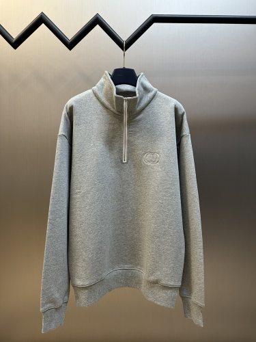 Dior New Couple Embroidered Logo Half Zipper Hoodie Set