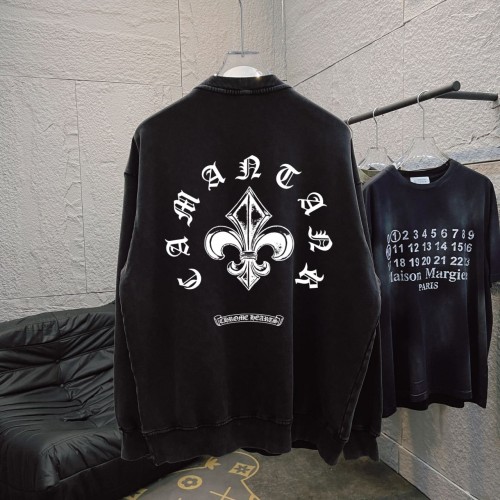 Chrome Hearts New Personalized Horseshoe Cross Printed Washable Round Neck Hoodie