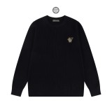 Versace Unisex Classic Basic Style Casual Waffle Sweater