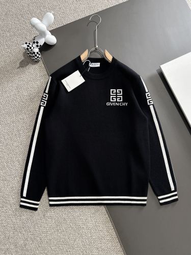 Givenchy Classic Unisex Black White Color Bocked Knitted Sweater