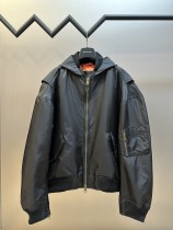 Balenciaga New Fashion Tape Logo Hooded Sandwich Cotton Jacket