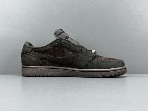Travis Scott x Jordan Air Jordan 1 Low OG Velvet Brown Unisex Casual Board Shoes Sneakers