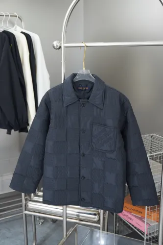 Louis Vuitton Classic Three Dimensional Checkered Quilted Cotton Collar Cotton Jacket