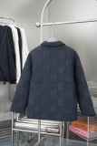 Louis Vuitton Classic Three Dimensional Checkered Quilted Cotton Collar Cotton Jacket